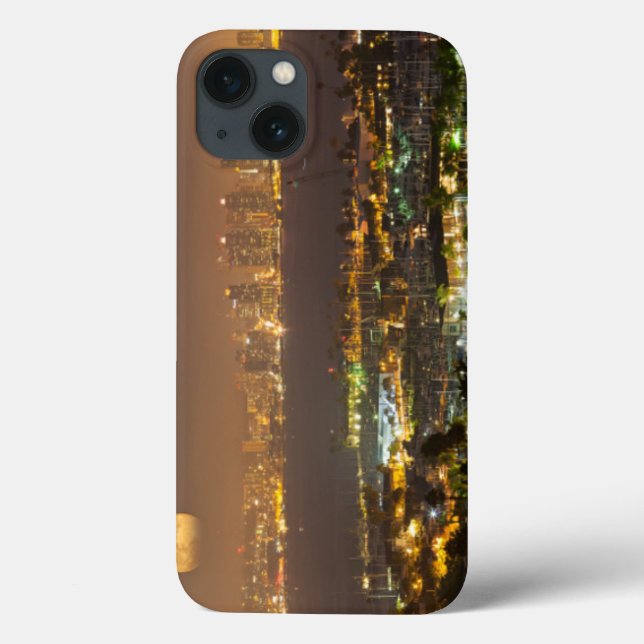 Moonrise over the San Diego skyline Case-Mate iPhone Case (Back)