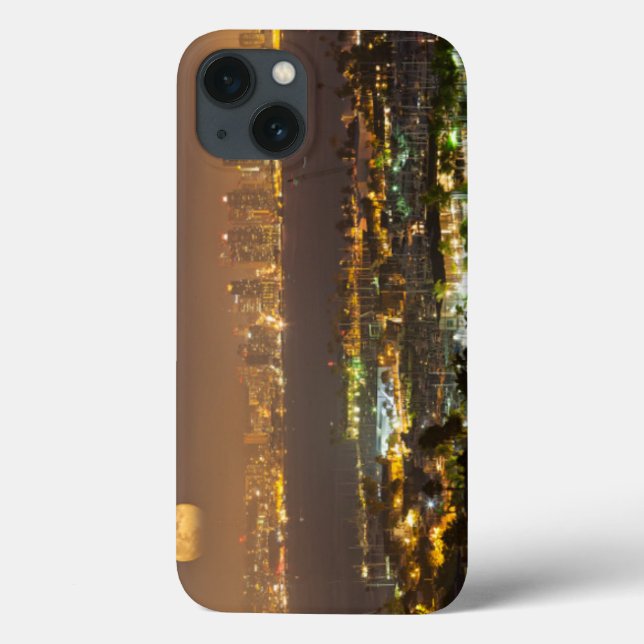 Moonrise over the San Diego skyline Case-Mate iPhone Case (Back)