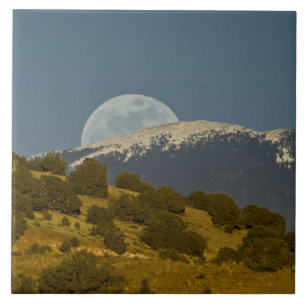 Moonrise over the Sangre de Cristo Mountains, Ceramic Tile