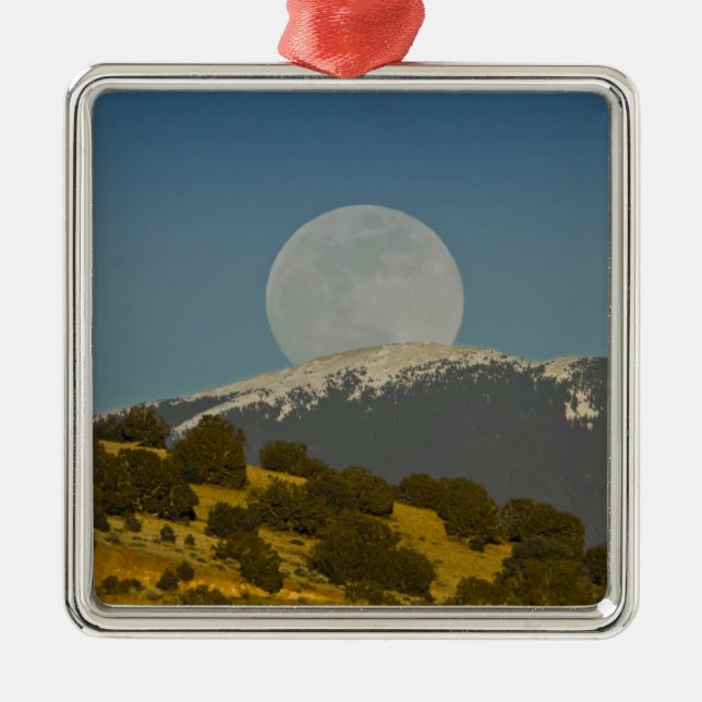 Moonrise over the Sangre de Cristo Mountains, Metal Tree Decoration (Front)