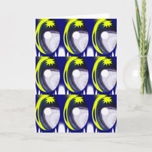 Moons and stars art holiday card