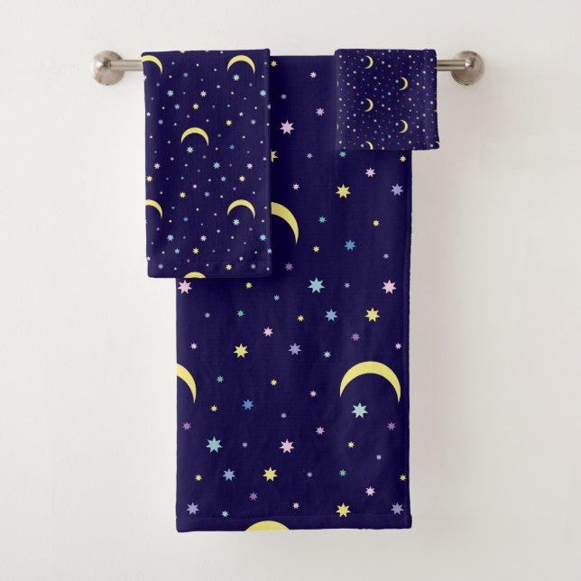 Moons and stars. bath towel set (Insitu)