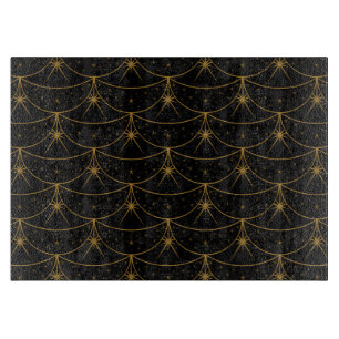 Moons and Stars Glass Cutting Board 11x8