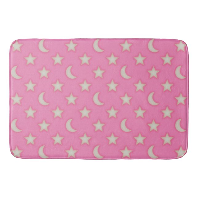 Moons and stars pattern bath mat (Front)