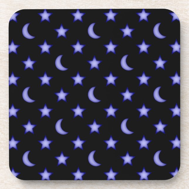 Moons and stars pattern coaster (Front)