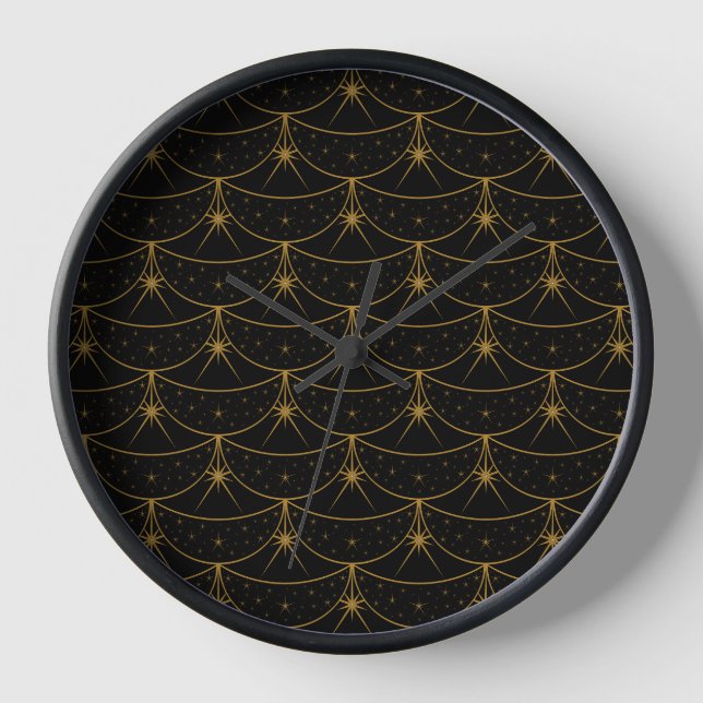 Moons and Stars Wood Framed Clock (Front)