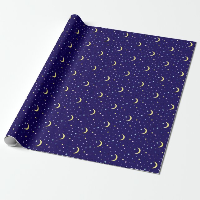 Moons and stars. wrapping paper (Unrolled)