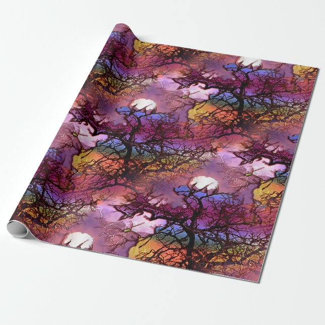 Moons  in the trees.... wrapping paper (Unrolled)