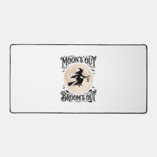 Moons Out Brooms Out Witch Halloween Desk Mat