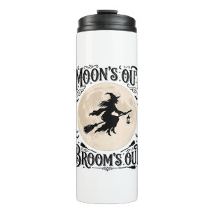 Moons Out Brooms Out Witch Halloween Thermal Tumbler