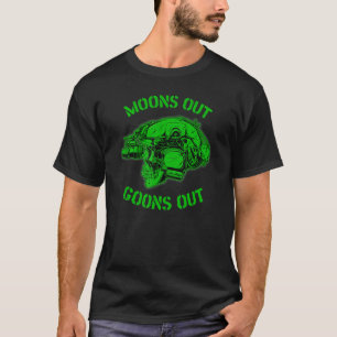 MOONS OUT GOONS OUT Skull Helmet NVGs Military Men T-Shirt
