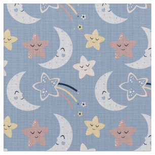 Moons & Stars Baby Fabric By The Yard Fat Quarter