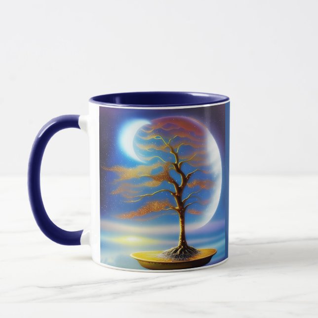 Moonscape bonsai  mug (Left)