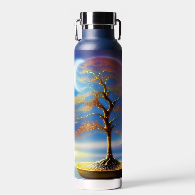 Moonscape bonsai  water bottle (Front)