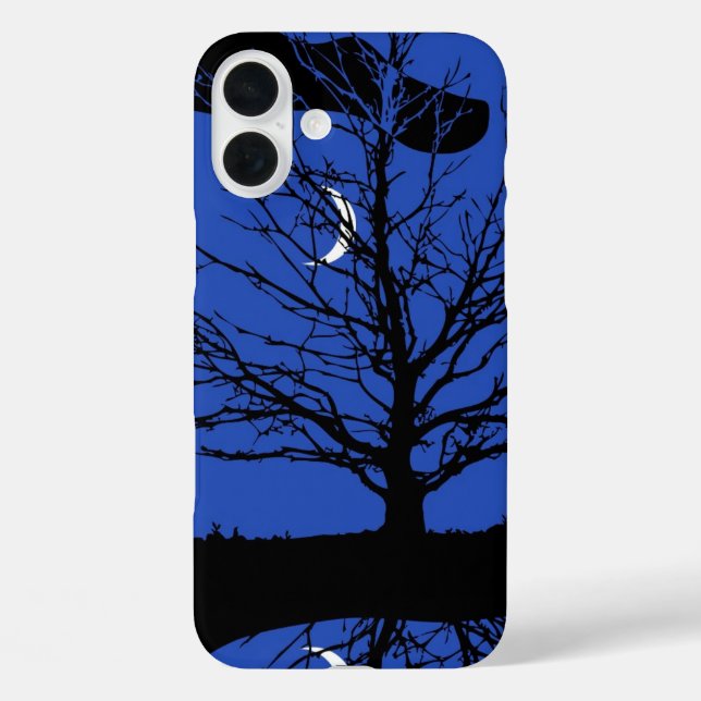 Moonscape in Cobalt Blue and Black Case-Mate iPhone Case (Back)