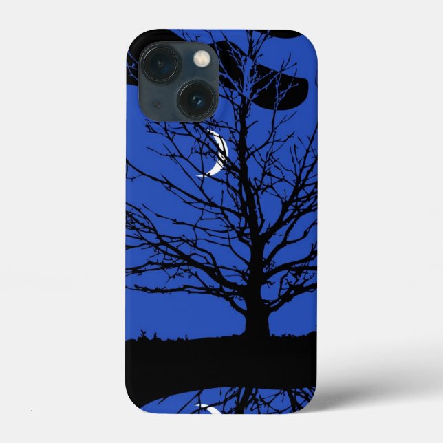 Moonscape in Cobalt Blue and Black Case-Mate iPhone Case (Back)