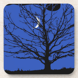 Moonscape in Cobalt Blue and Black Coaster