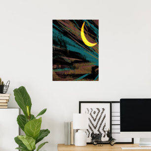 Moonscape the night's sky  poster