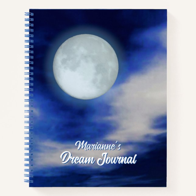 Moonscape with Moonlit Clouds Dream Journal  (Front)