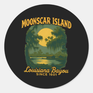 Moonscar Island Retro Cartoon Halloween Zombie Isl Classic Round Sticker