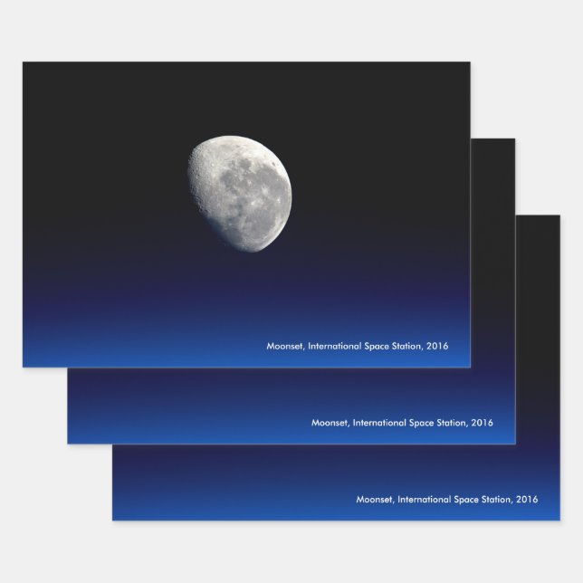 Moonset, International Space Station, 2016 Wrapping Paper Sheet (Set)