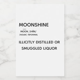 Moonshine Label, Definition Food Label