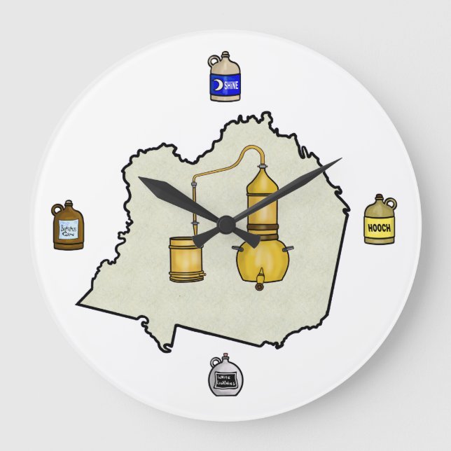 Moonshine Still and Jugs Wall Clock                (Front)