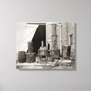 Moonshine Still Seized by Police, 1926 Canvas Print