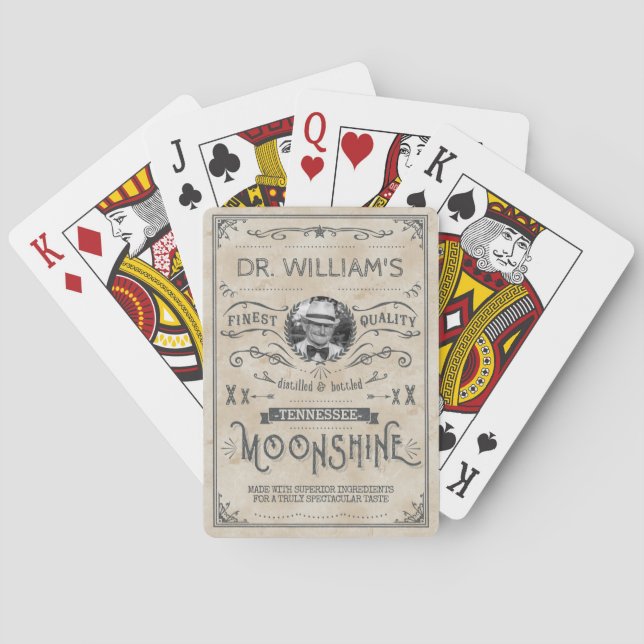 Moonshine Vintage Funny Hillbilly Medicine Custom Playing Cards (Back)