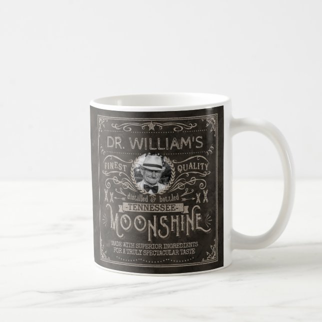 Moonshine Vintage Hillbilly Medicine Custom Brown Coffee Mug (Right)