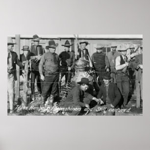 MOONSHINERS BUSTED by TEXAS RANGERS c. 1919 Poster