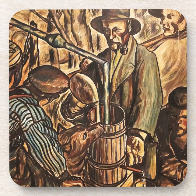 Moonshiners Making White Lightning Whiskey Liquor Coaster (Front)