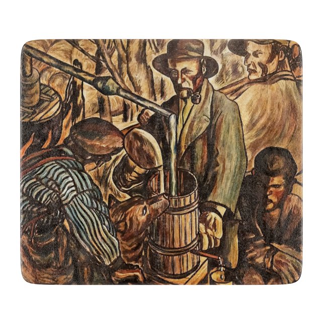 Moonshiners Making White Lightning Whiskey Liquor Cutting Board (Front)