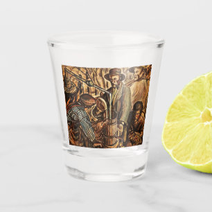 Moonshiners Making White Lightning Whiskey Liquor Shot Glass