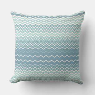 Moonstone and Powder Blue Zigzags Cushion