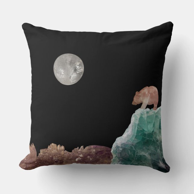 Moonstone Bear Crystal Landscape Quartz Moon Cushion (Front)