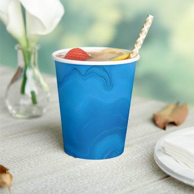 Moonstone Blue Paper Cups (Insitu)