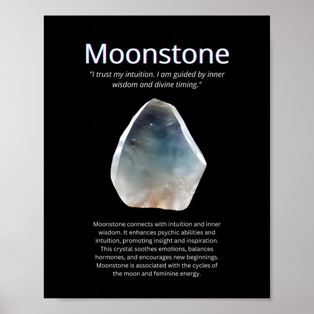 Moonstone Crystal Stone Meaning Poster (Front)