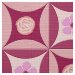 MoonStone Rose and Cherry Flower in the Door Fabric