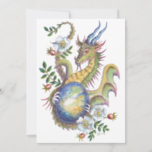 Moonstone & Rose Dragon - blank card