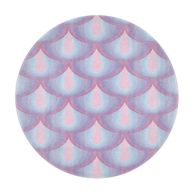 Moonstone Scales Glass Cutting Board (Front)