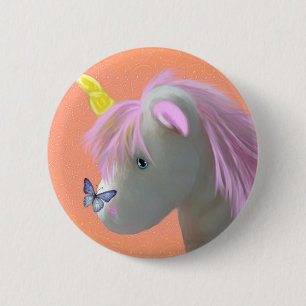 Moonstone the unicorn 6 cm round badge