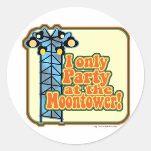 Moontower Party Classic Round Sticker
