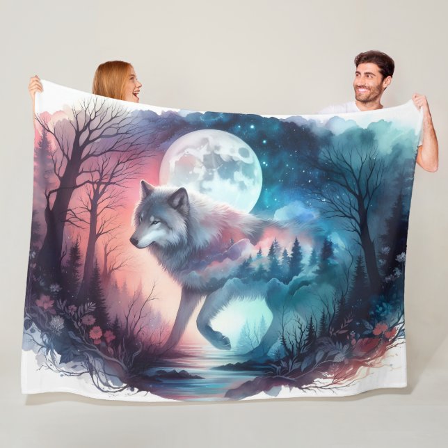 Moonveil Passage: The Forest Within Fleece Blanket (In Situ)