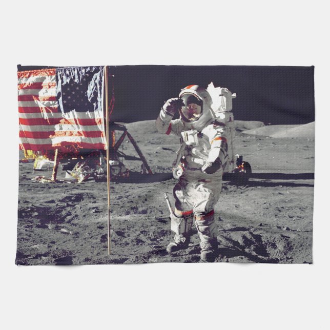 Moonwalk Apollo 17 Tea Towel (Horizontal)