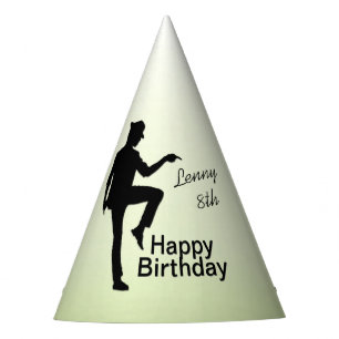 Moonwalk Dancer Name and Year Birthday Party Hat