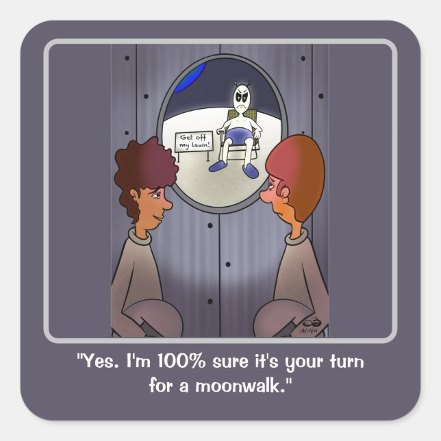 Moonwalk Square Sticker (Front)