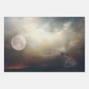 Moonwatcher Bear Art Decoupage Paper