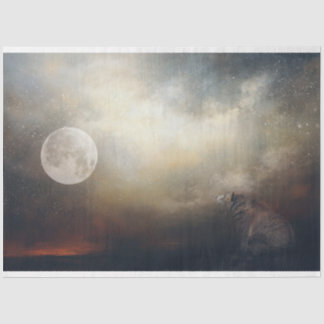 Moonwatcher Bear Art Decoupage Tissue Paper