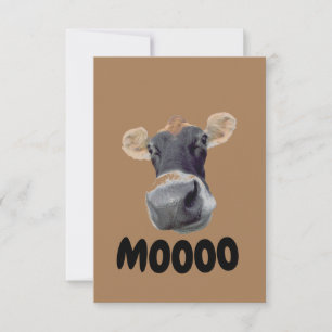 MOOOO, Cow Face Thank You Card